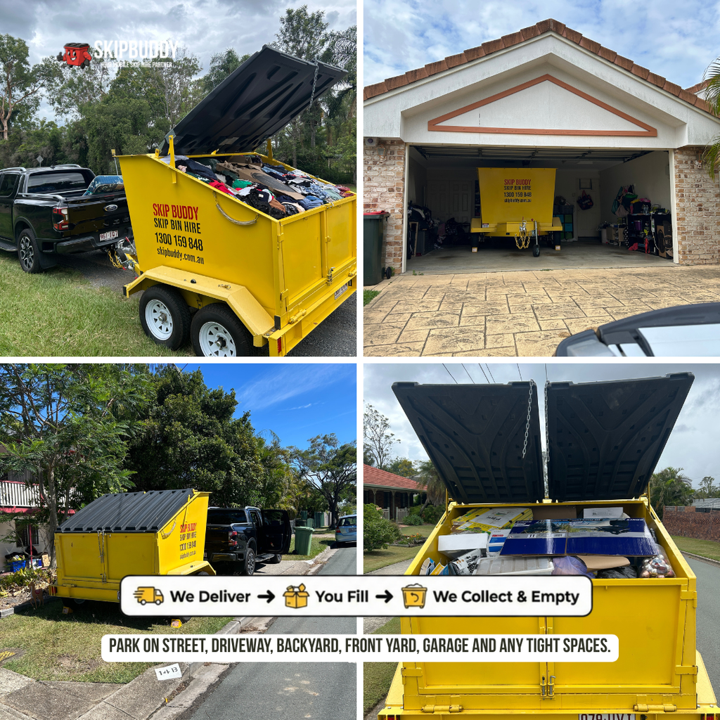 4m³ Mobile Skip Bin Trailer Hire Brisbane
